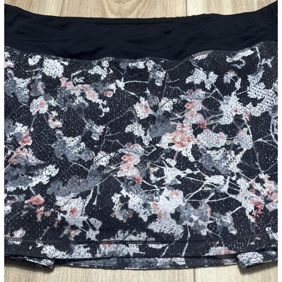 Lululemon Pace Rival Black Bloom Spring Floral Skirt - Size 10 - Picture 3 of 16